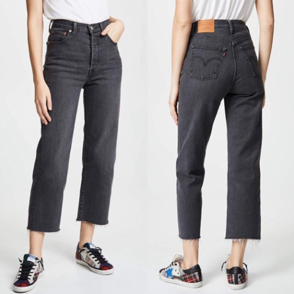 Levi’s Ribcage Straight Ankle - Washed Black - 26 x 27